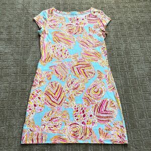 Lilly Pulitzer Loren T Shirt Dress Women's S Tropical Fish Pima Cotton Colorful